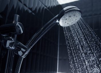 running water of shower faucet