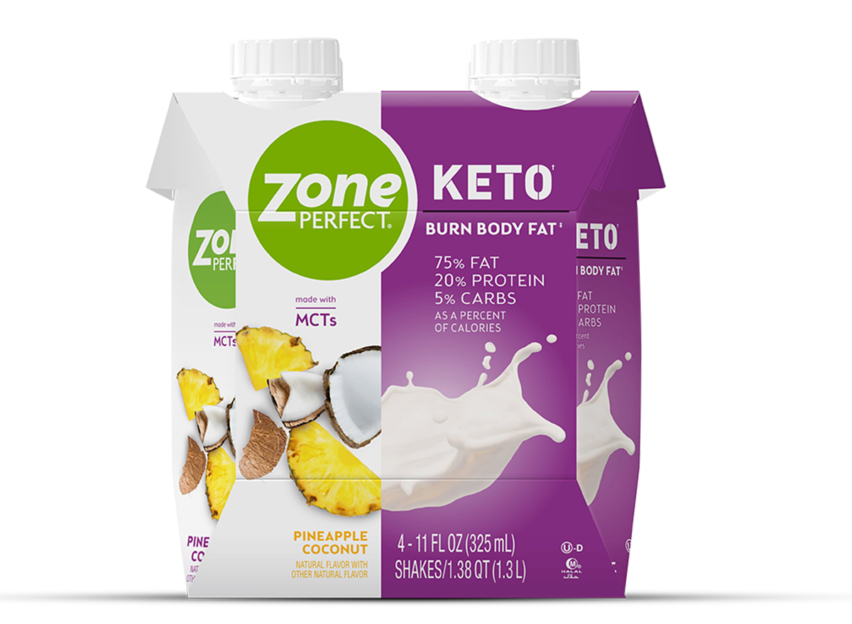 zone perfect keto shake coconut pineapple