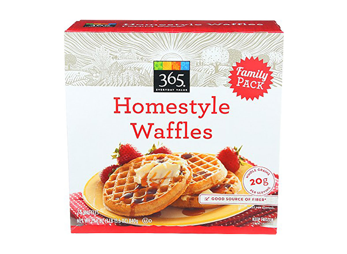 family size box of whole foods 365 homestyle frozen toaster waffles