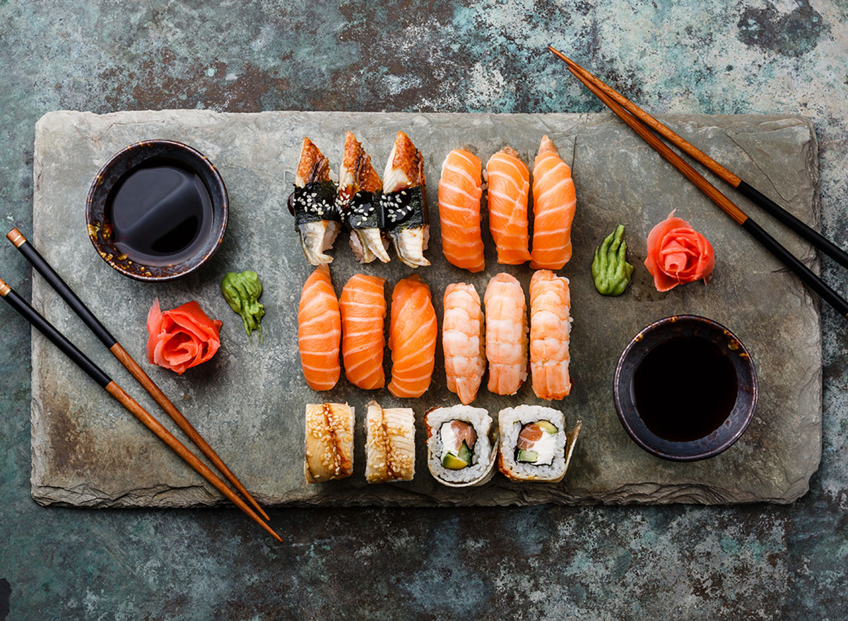 assorted sushi platter