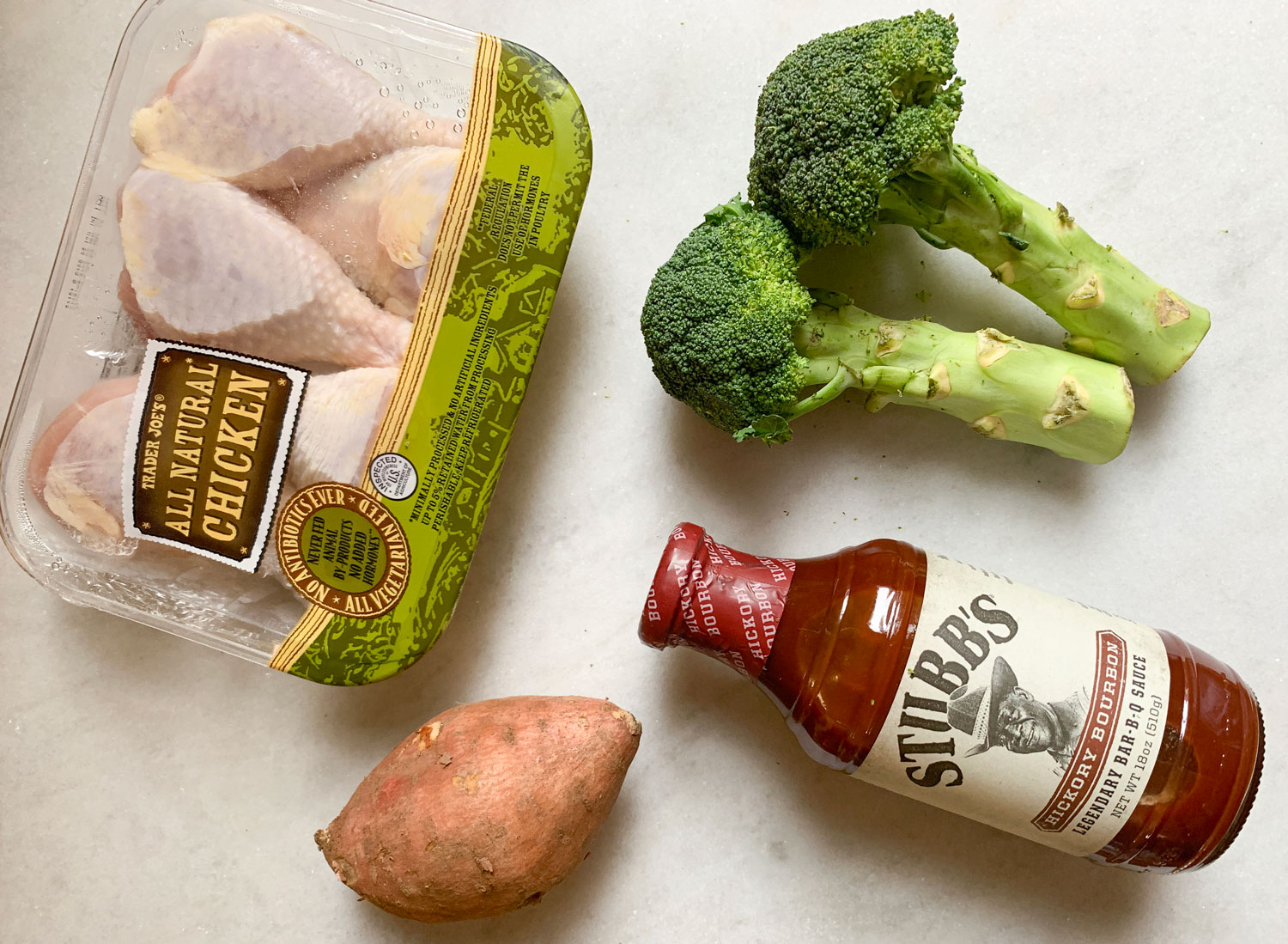 bbq chicken sheet pan dinner ingredients