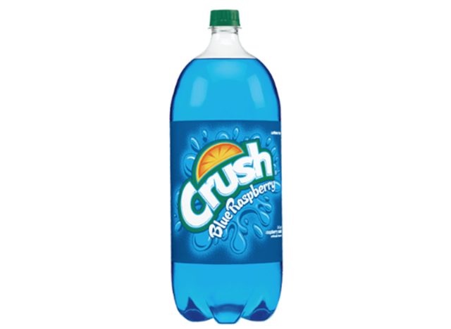 blue raspberry crush soda bottle