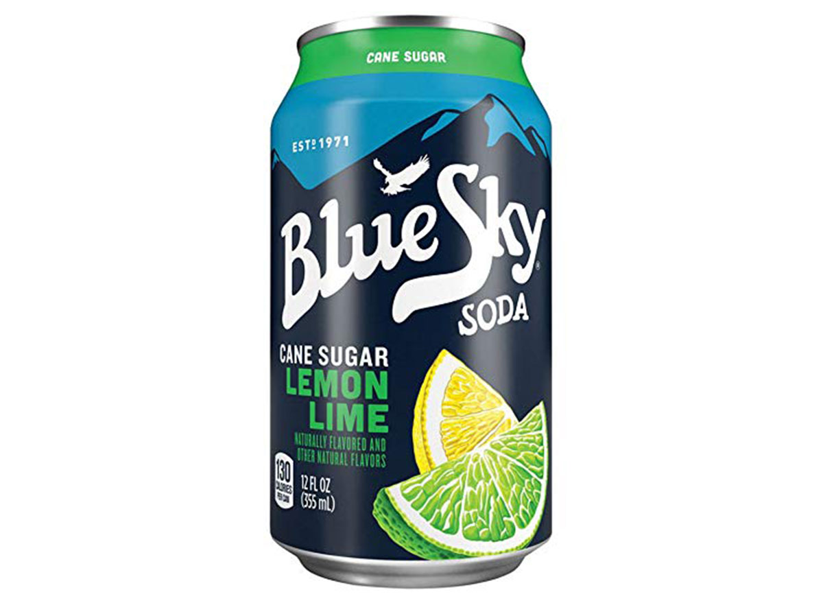blue sky lemon lime soda can