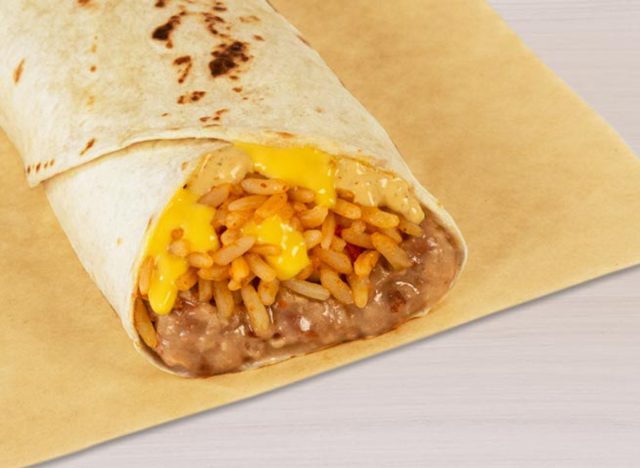 cheesy bean and rice burrito 