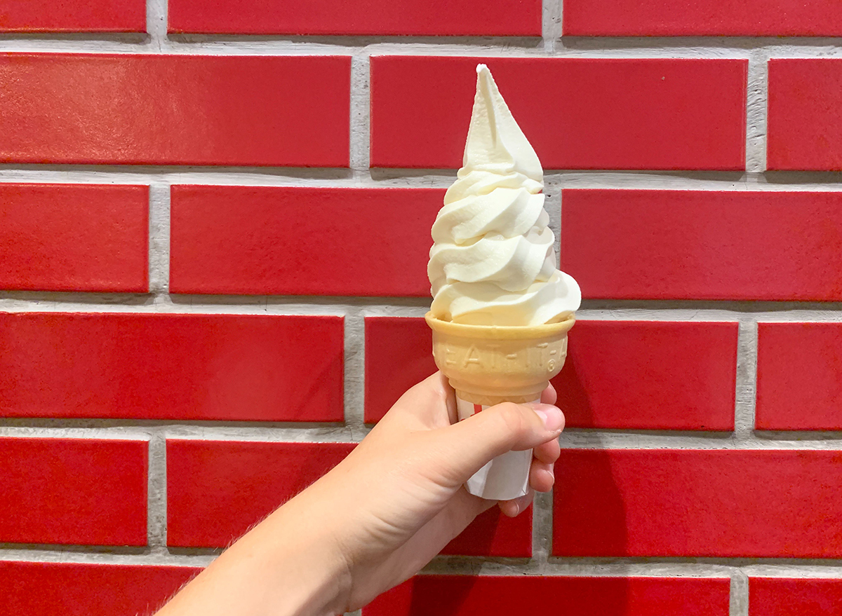 vanilla ice cream cone from chick-fil-a