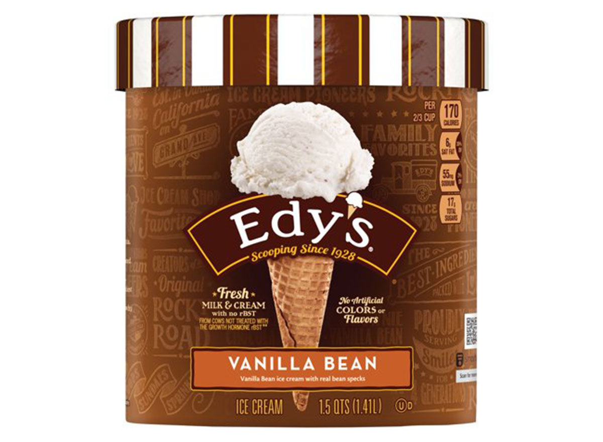 edys vanilla bean ice cream tub