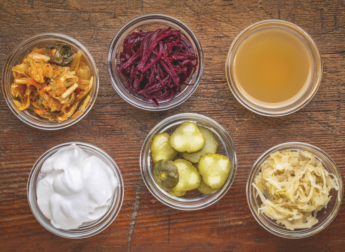 Examples of fermented foods kimchi beets apple cider vinegar yogurt pickles sauerkraut