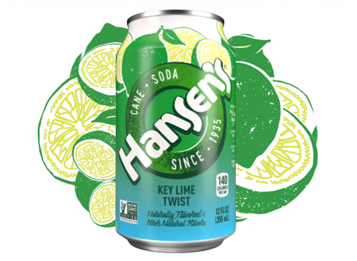 hansens key lime twist soda can
