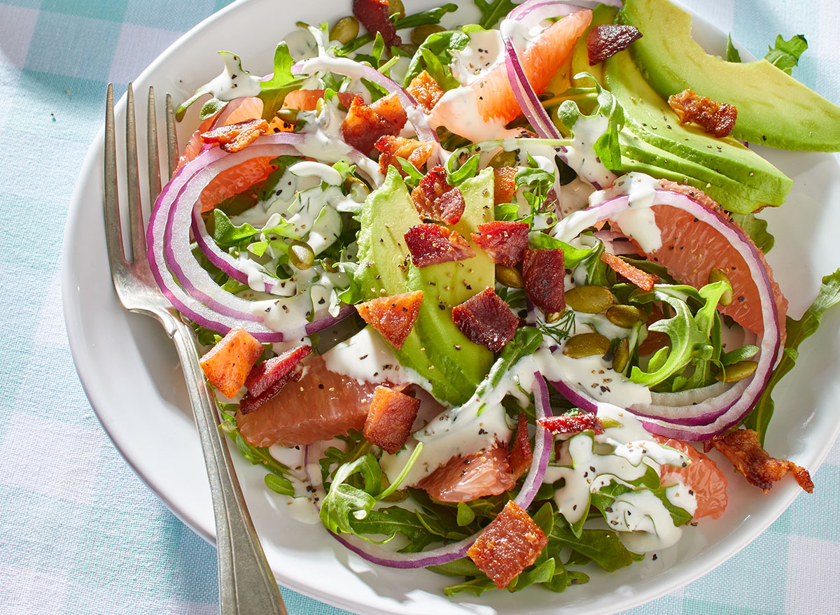 keto arugula grapefruit salad