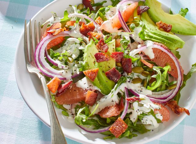 keto arugula grapefruit salad