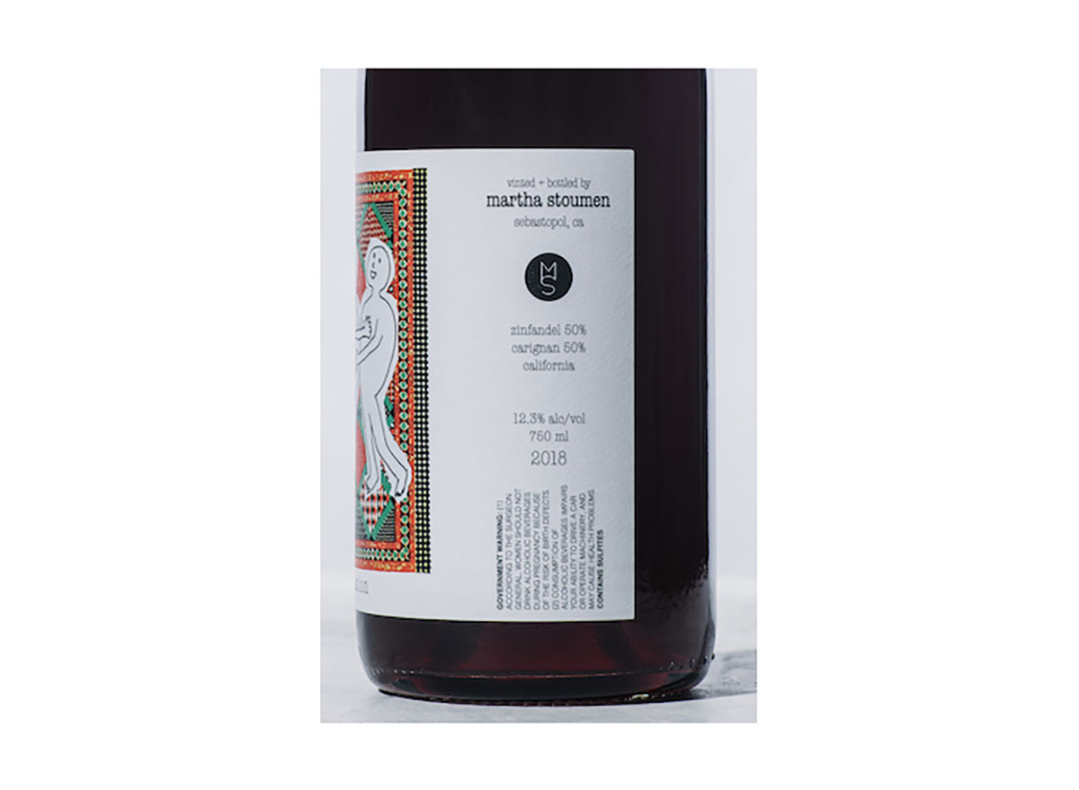 martha stoumen wines natural red wine bottle