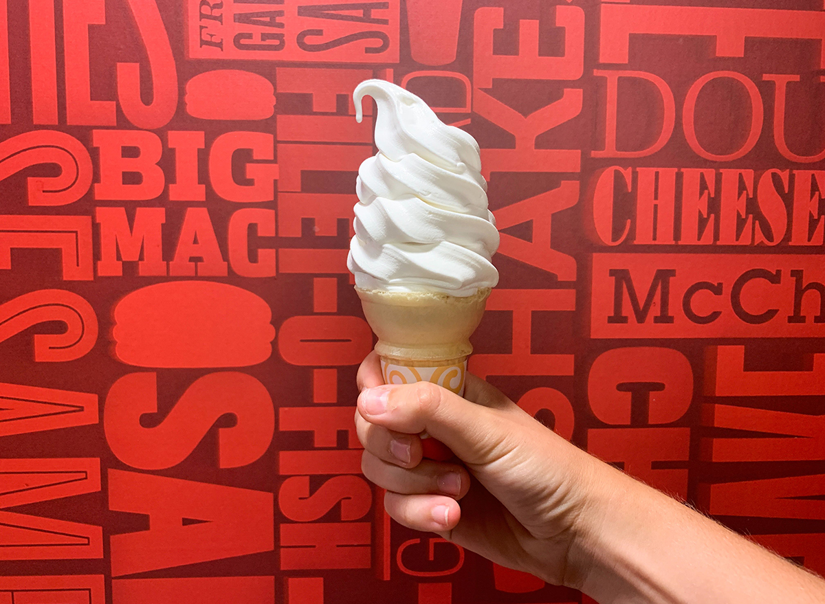 vanilla ice cream cone from mcdonald's