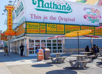 Nathans famous hot dogs storefront