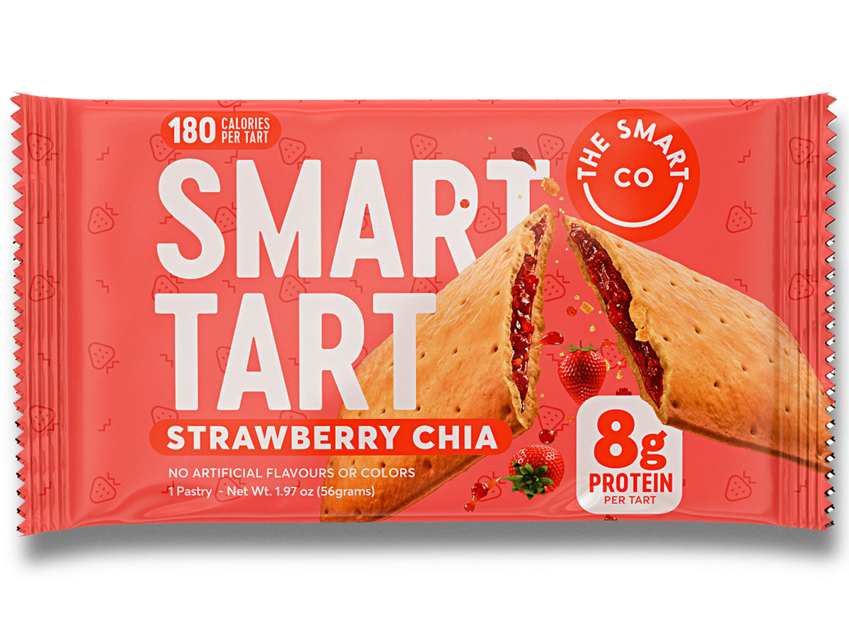 smart tart strawberry chia bar close up