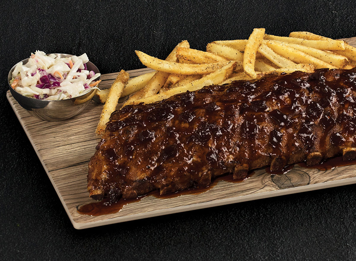 TGI Fridays whiskey glazed ribs fries slaw