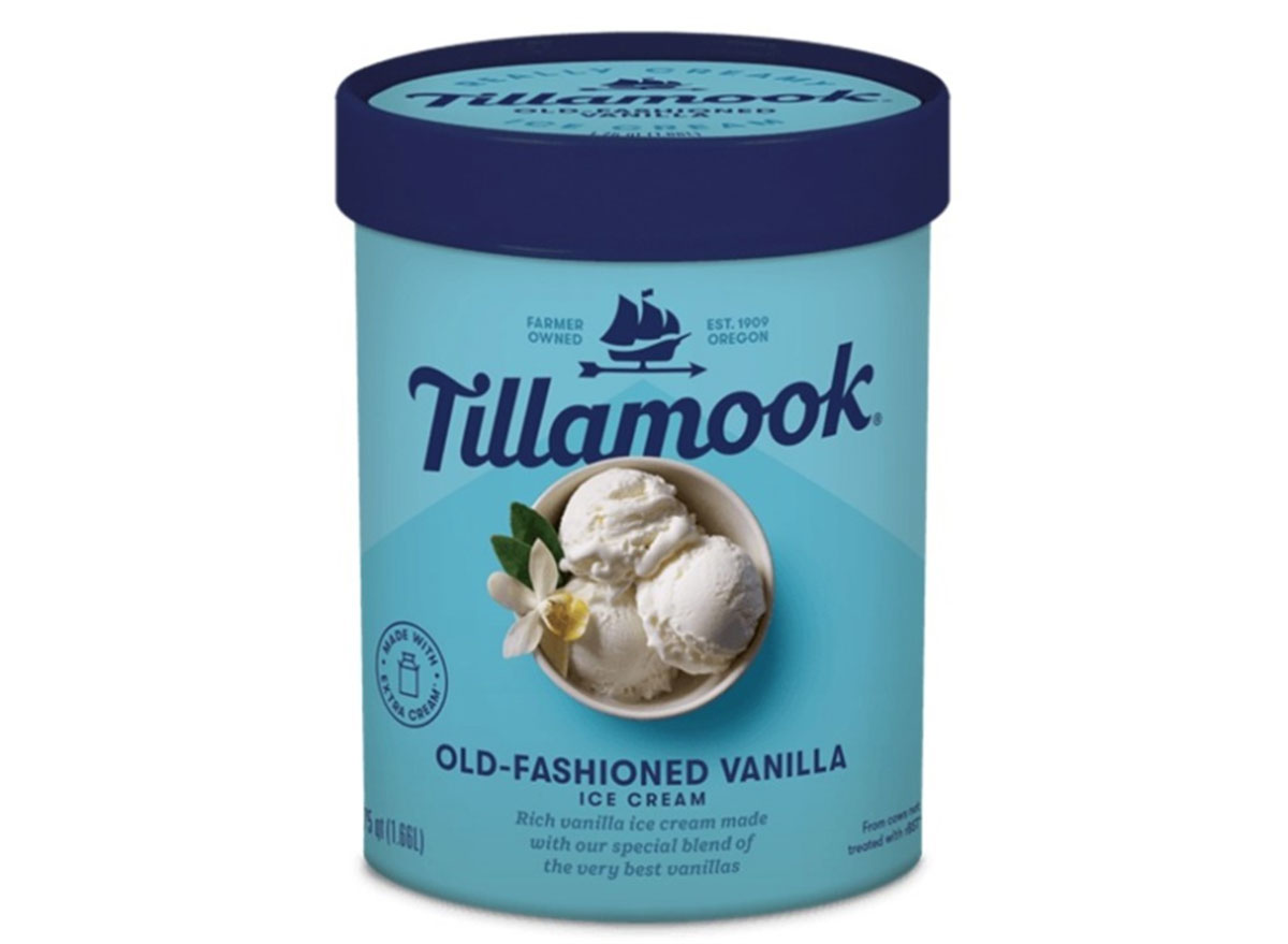 tillamook old fashioned vanilla ice cream tub