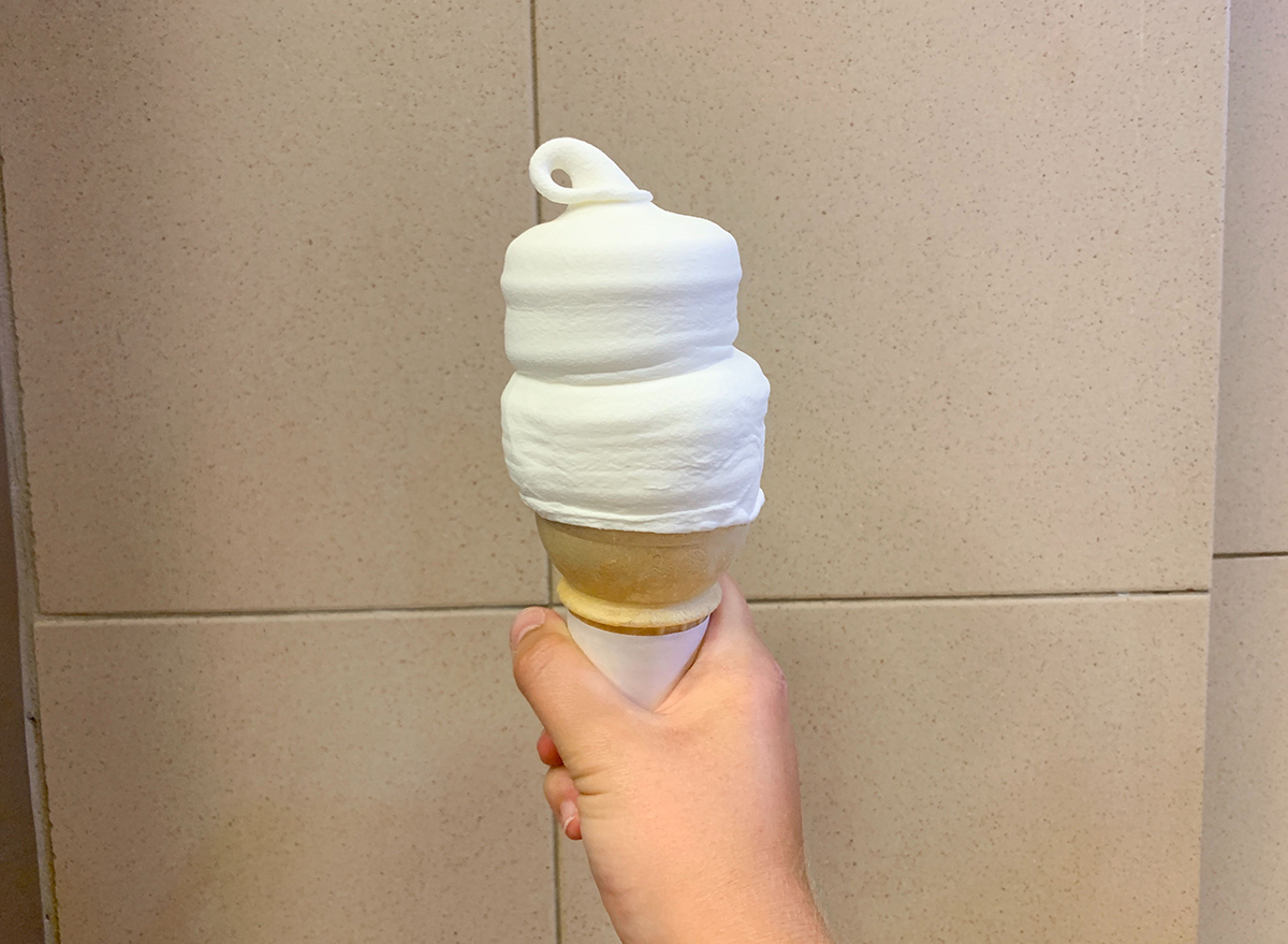 vanilla ice cream cone from dairy queen