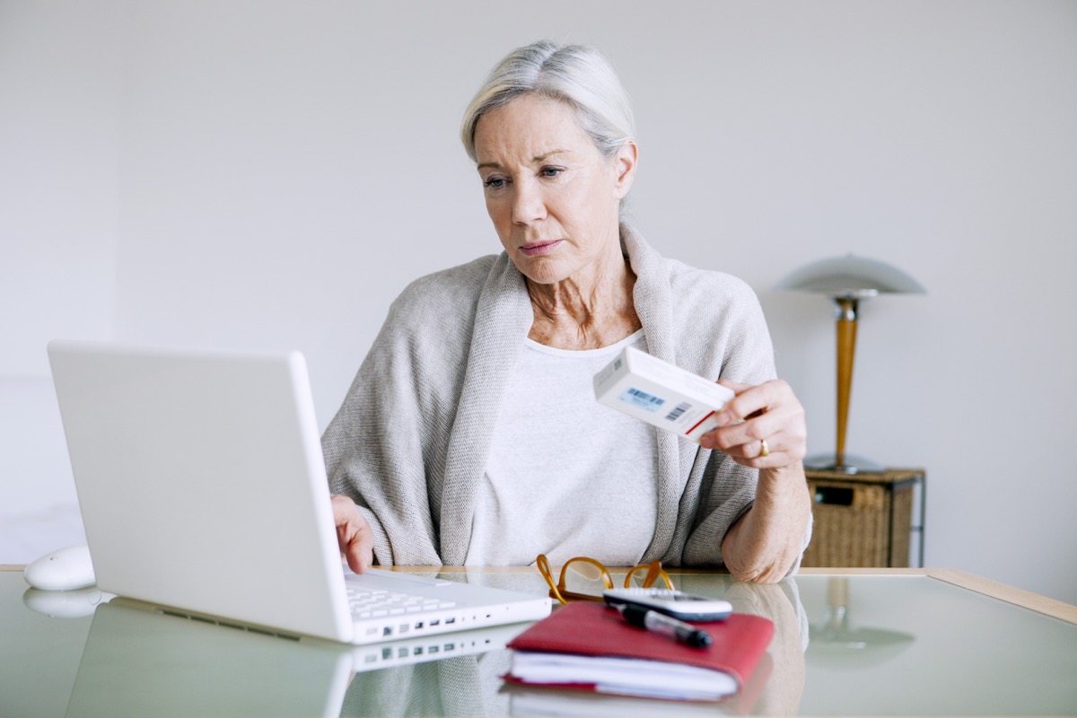 Woman buying medicines online