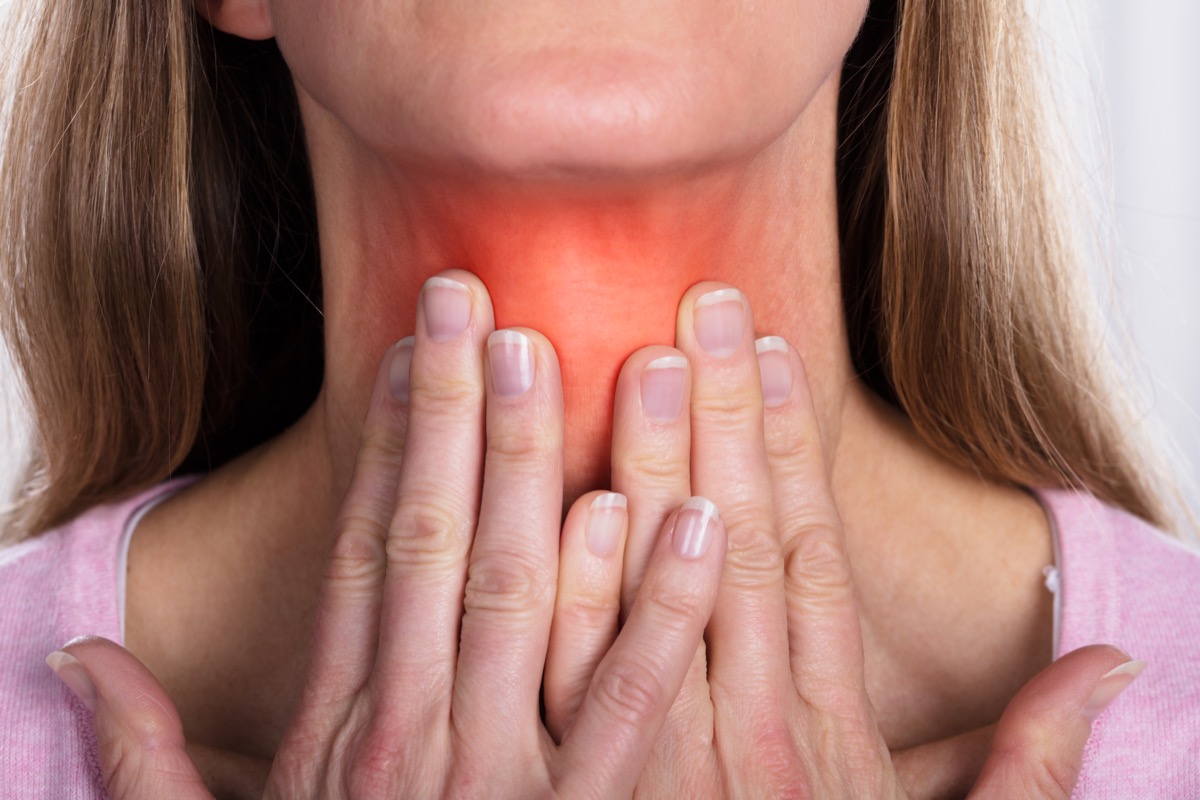 Woman neck thyroid