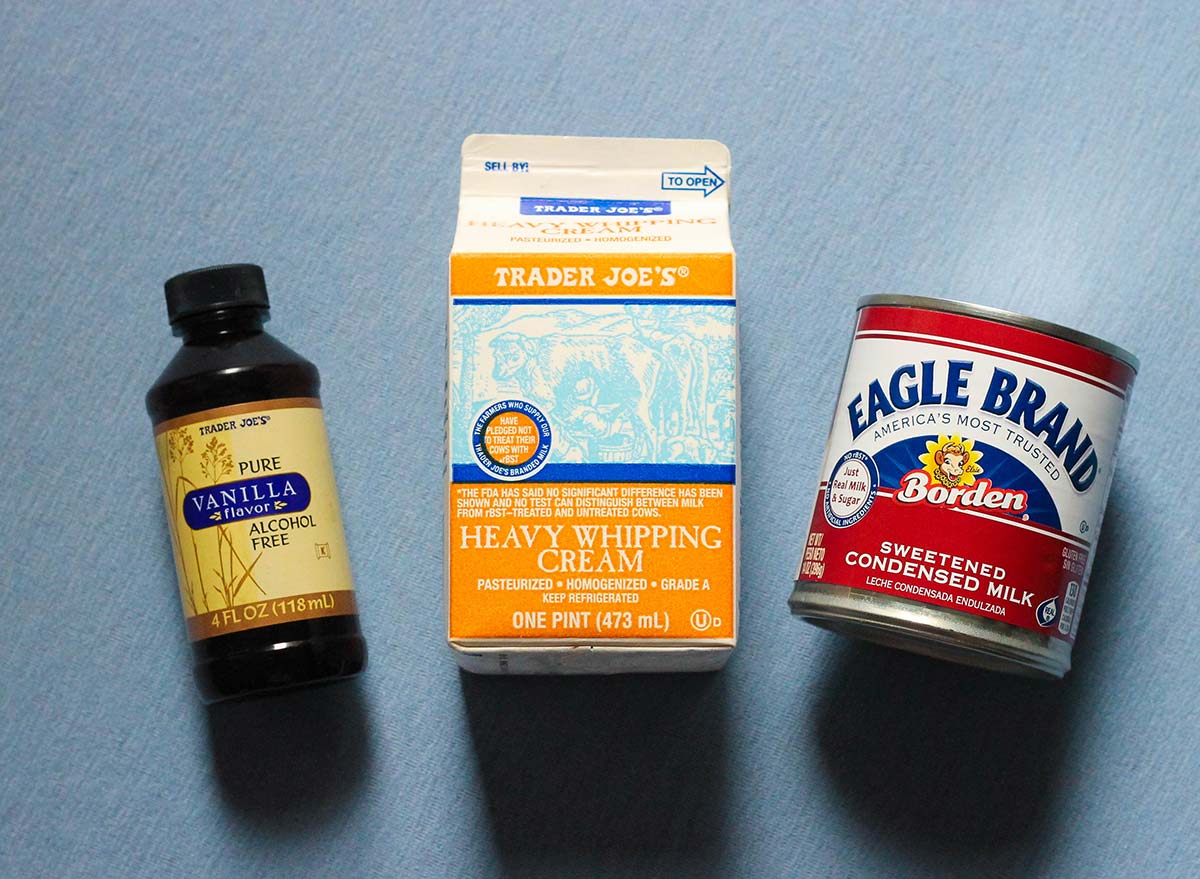 The three ingredients needed to make homemade ice cream