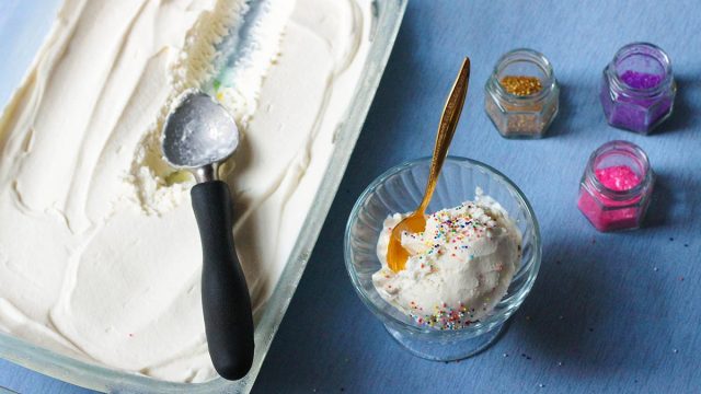 Homemade vanilla ice cream