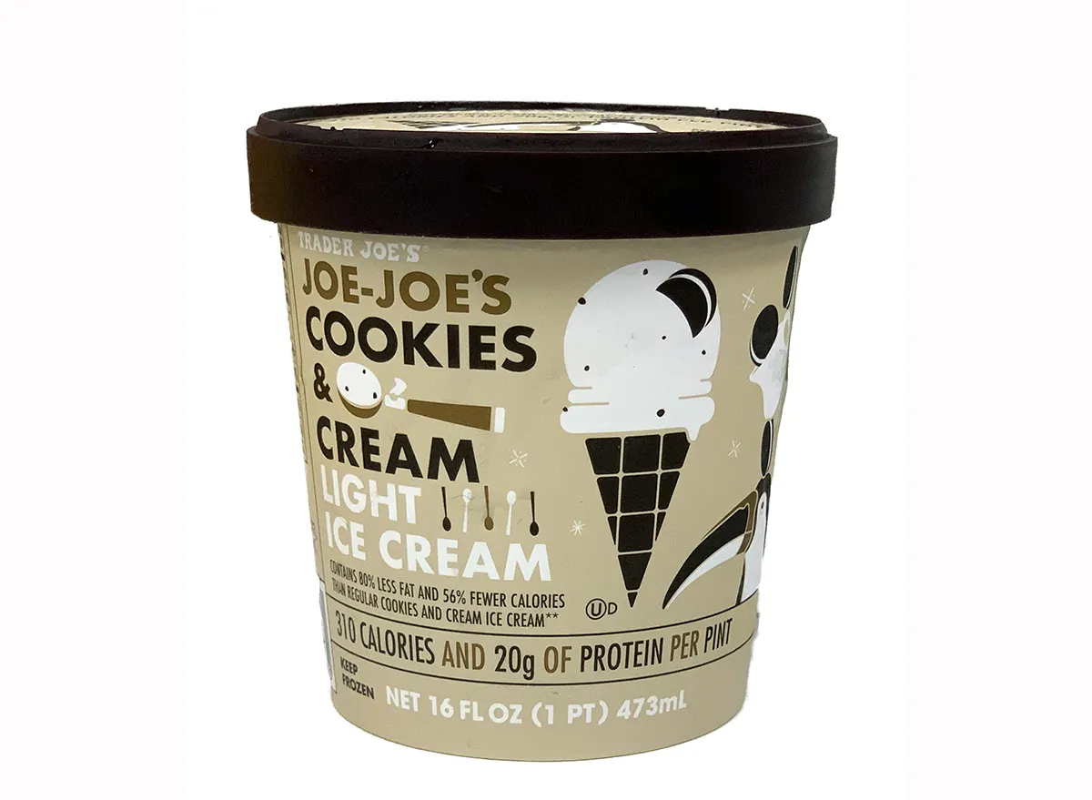 trader joe's cookies and cream light ice cream