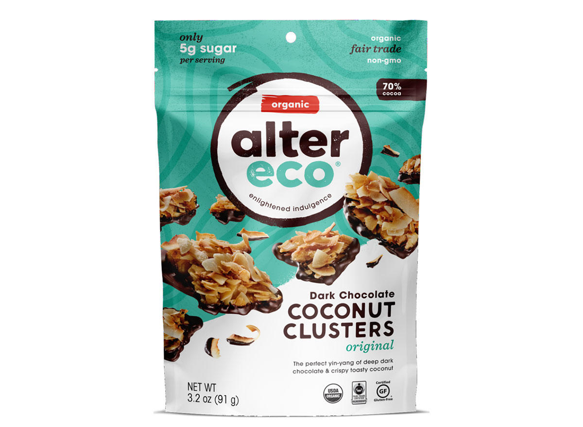 alter eco dark chocolate coconut clusters