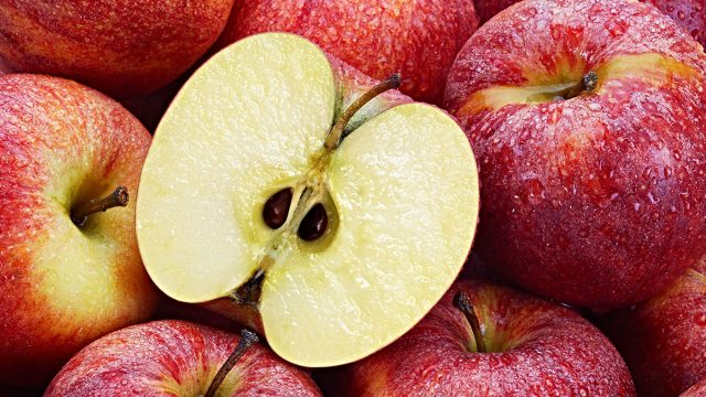 apples bunch sliced apple seeds showing