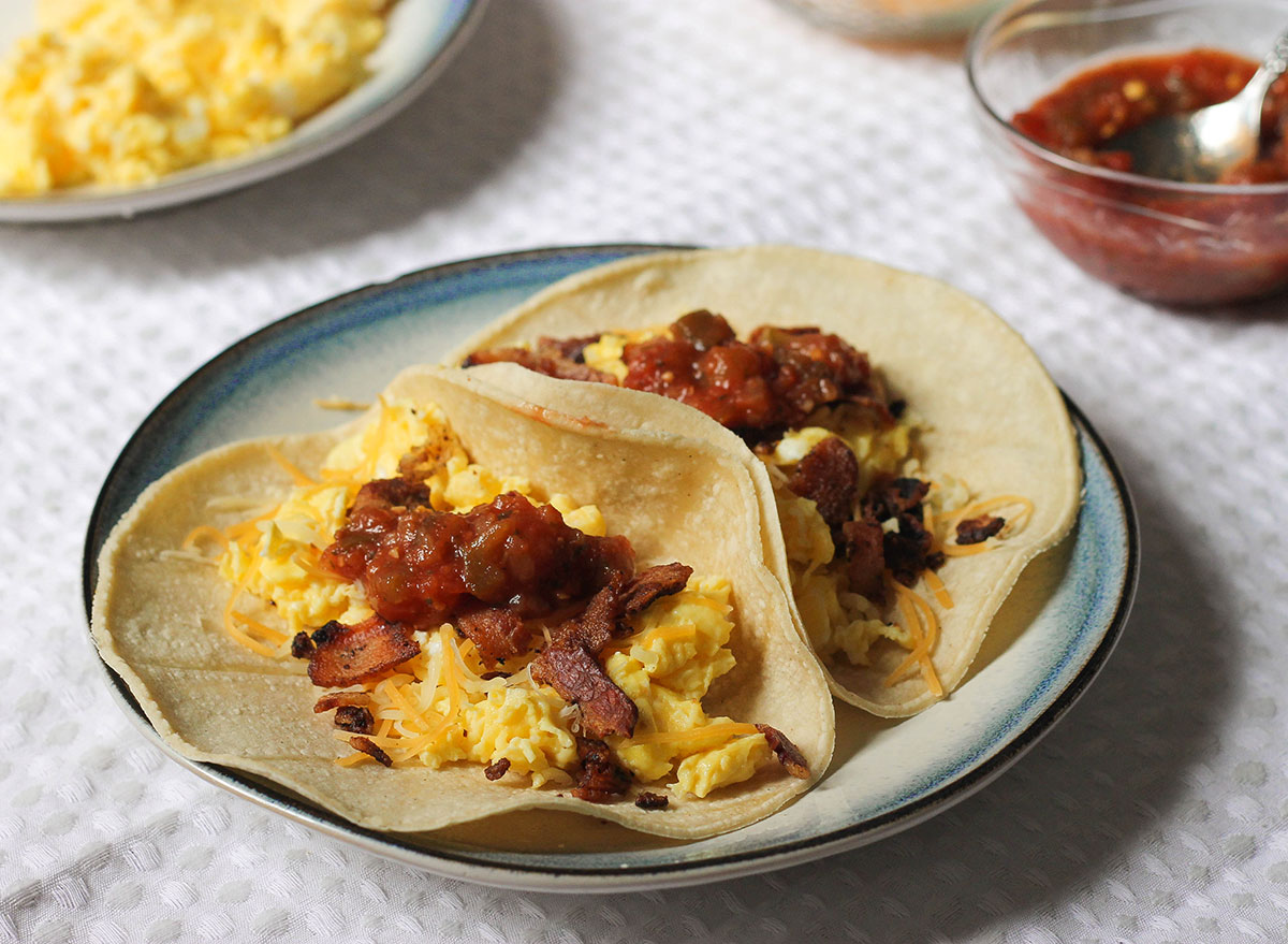 breakfast tacos recipe on a plate