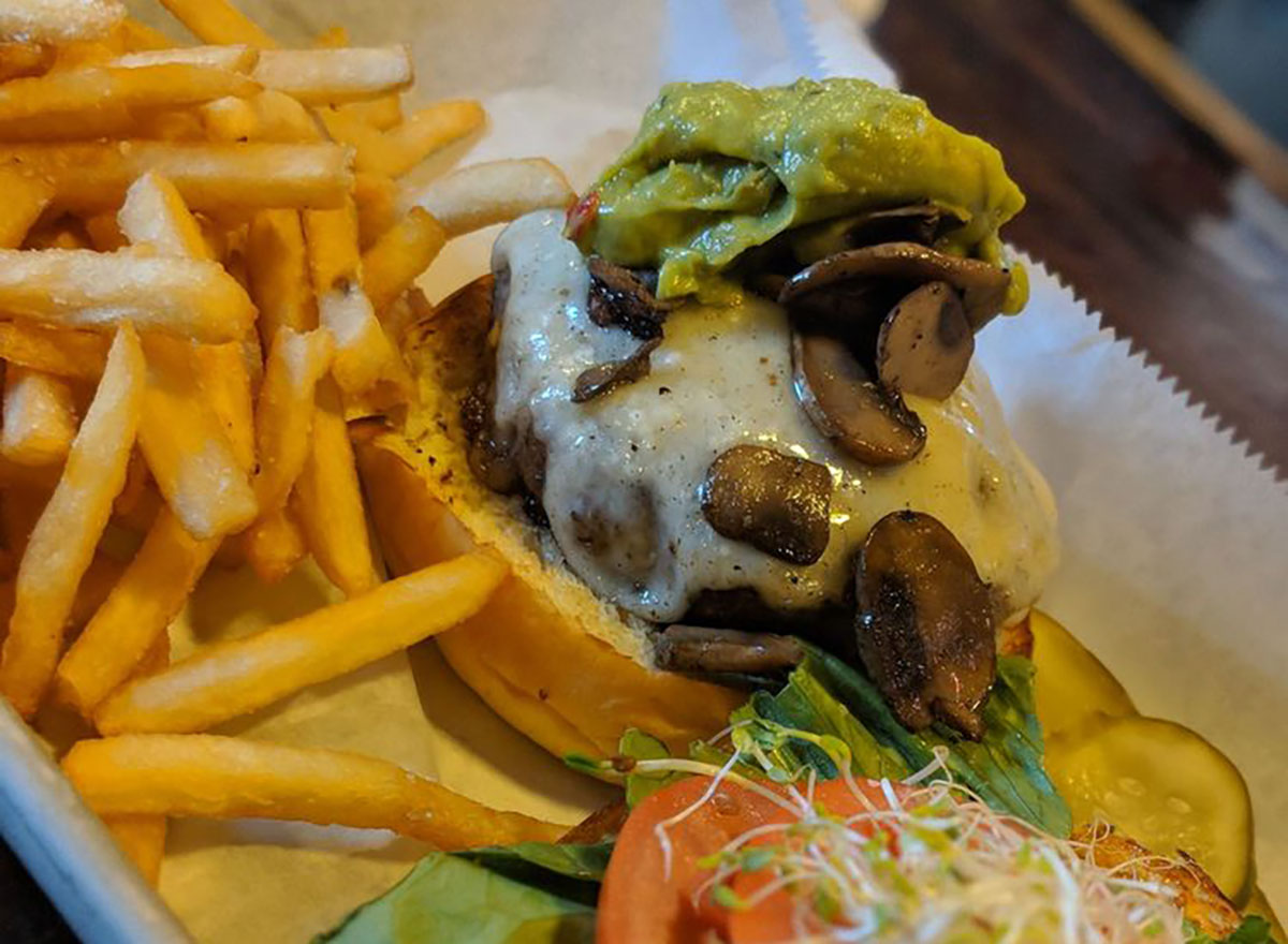 cali burger and fries at fharmacy nola in louisiana