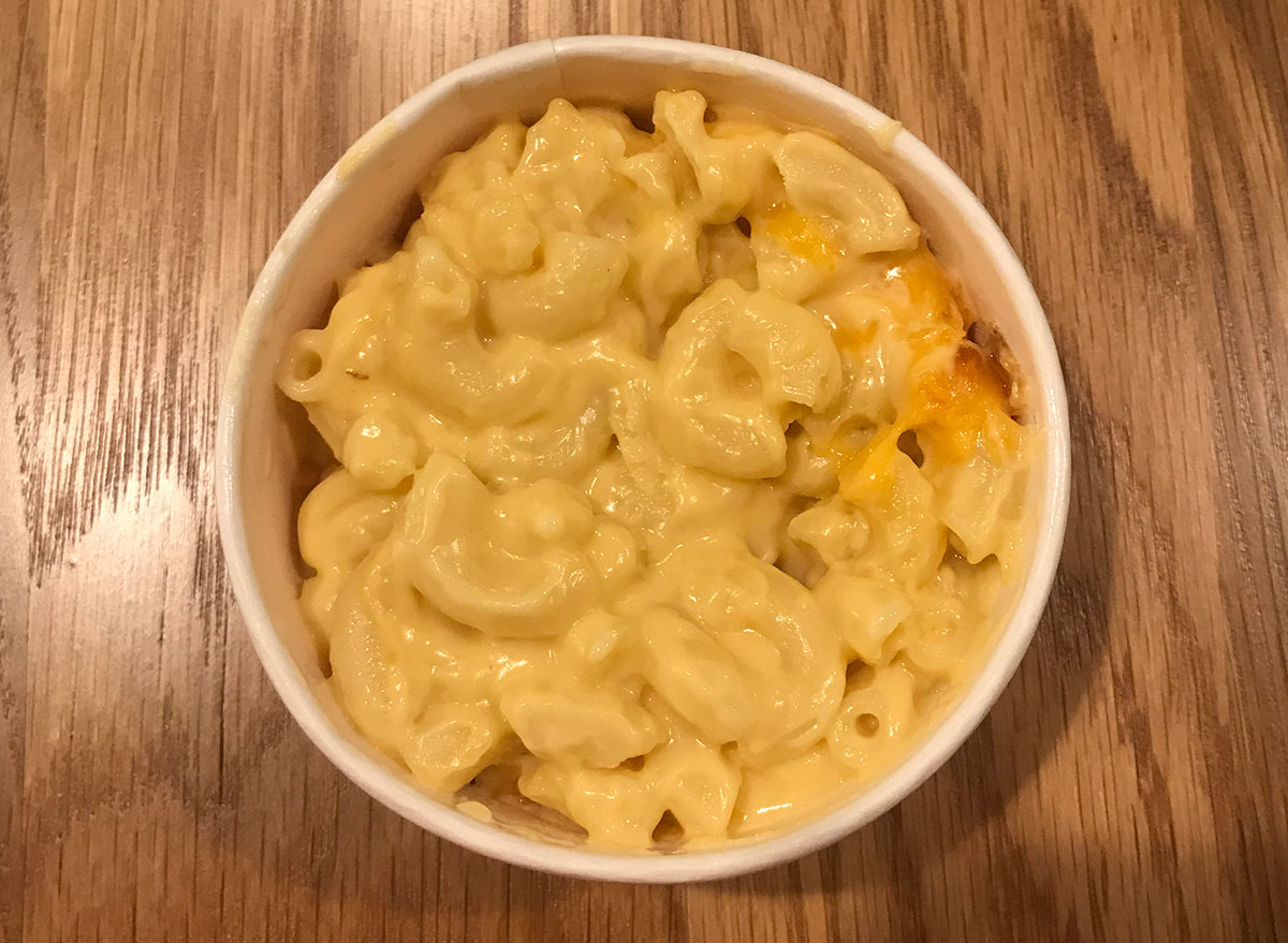 chick-fil-a mac and cheese on wooden table