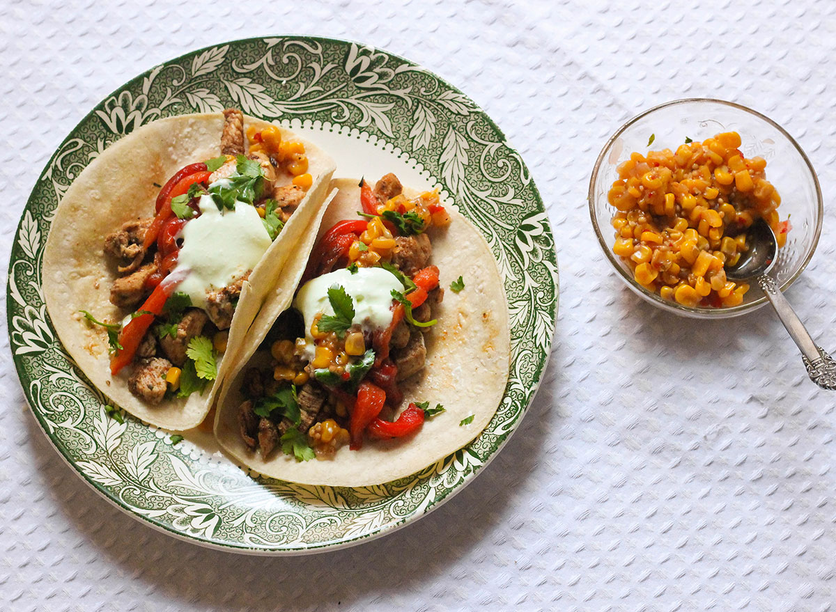 Chicken taco recipe with corn salsa