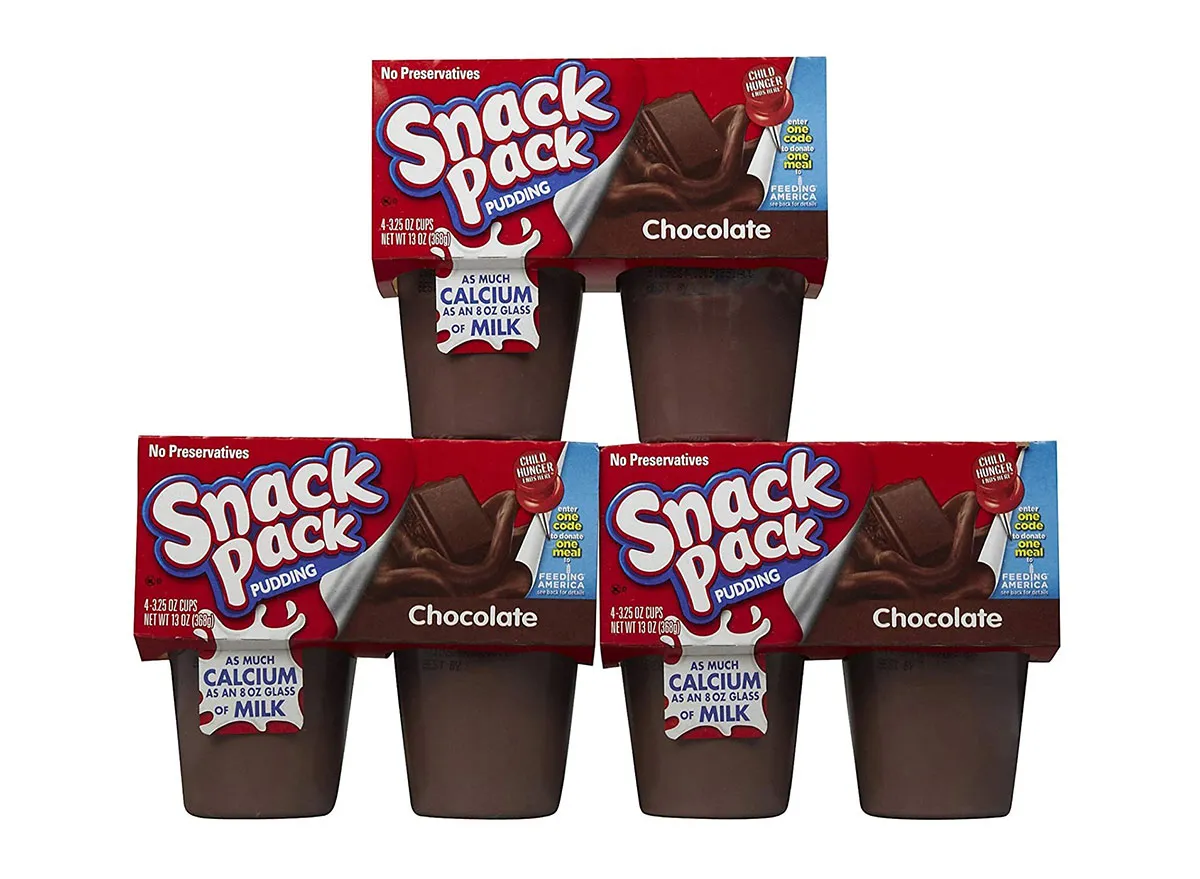 containers of hunts chocolate snack pack pudding