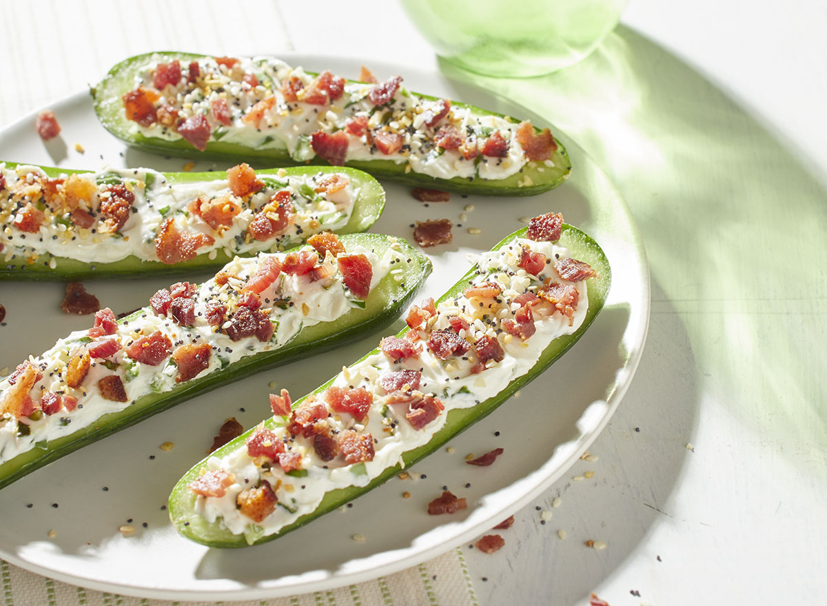 Keto Everything Cream Cheese Cucumbers Recipe — Eat This Not That