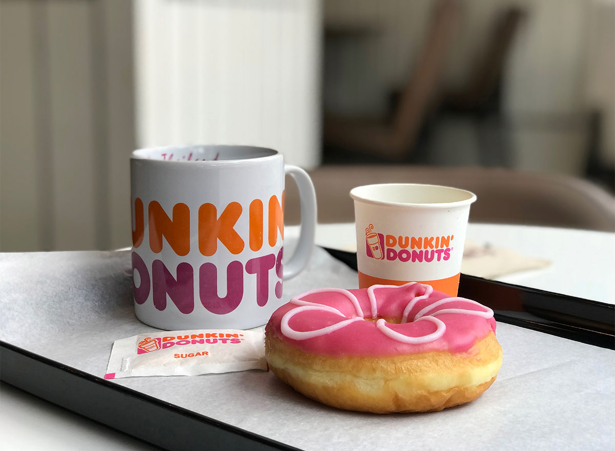 dunkin donut with coffee