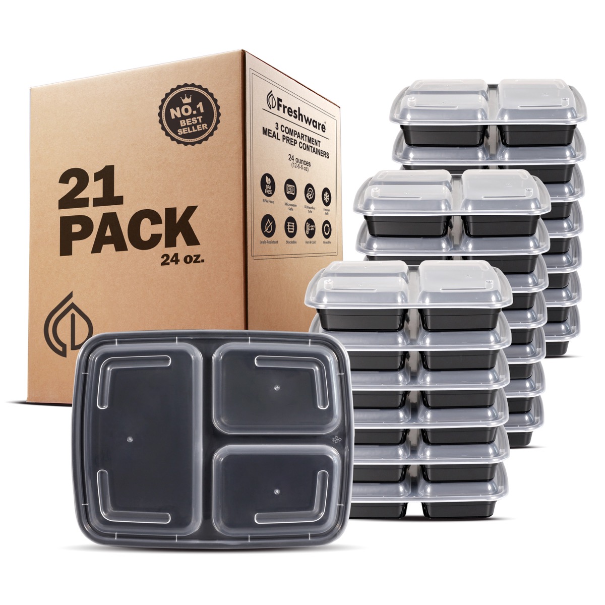 Plastic Food Storage Containers with Lids 25 oz - Meal Prep Containers –  Healthy Packers