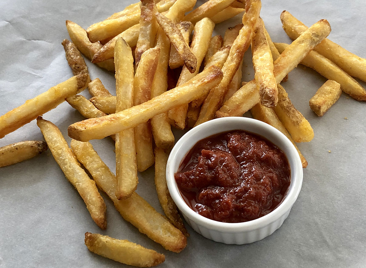 ketchup fries closeup