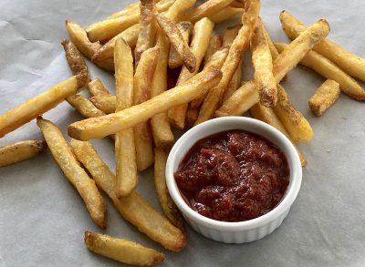 ketchup fries closeup