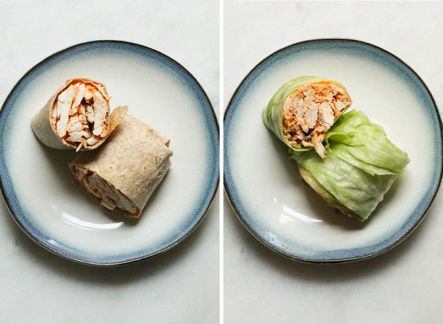 Swapping whole wheat wraps with lettuce wraps
