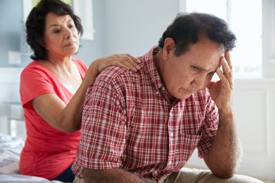 Comforting Senior Husband Suffering With Dementia