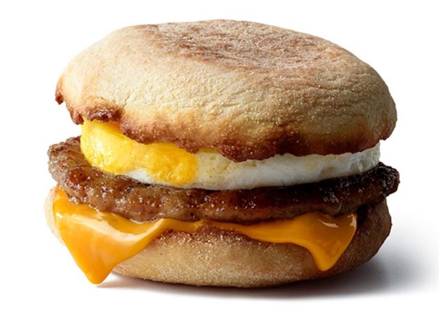 mcdonalds sausage mcmuffin with egg
