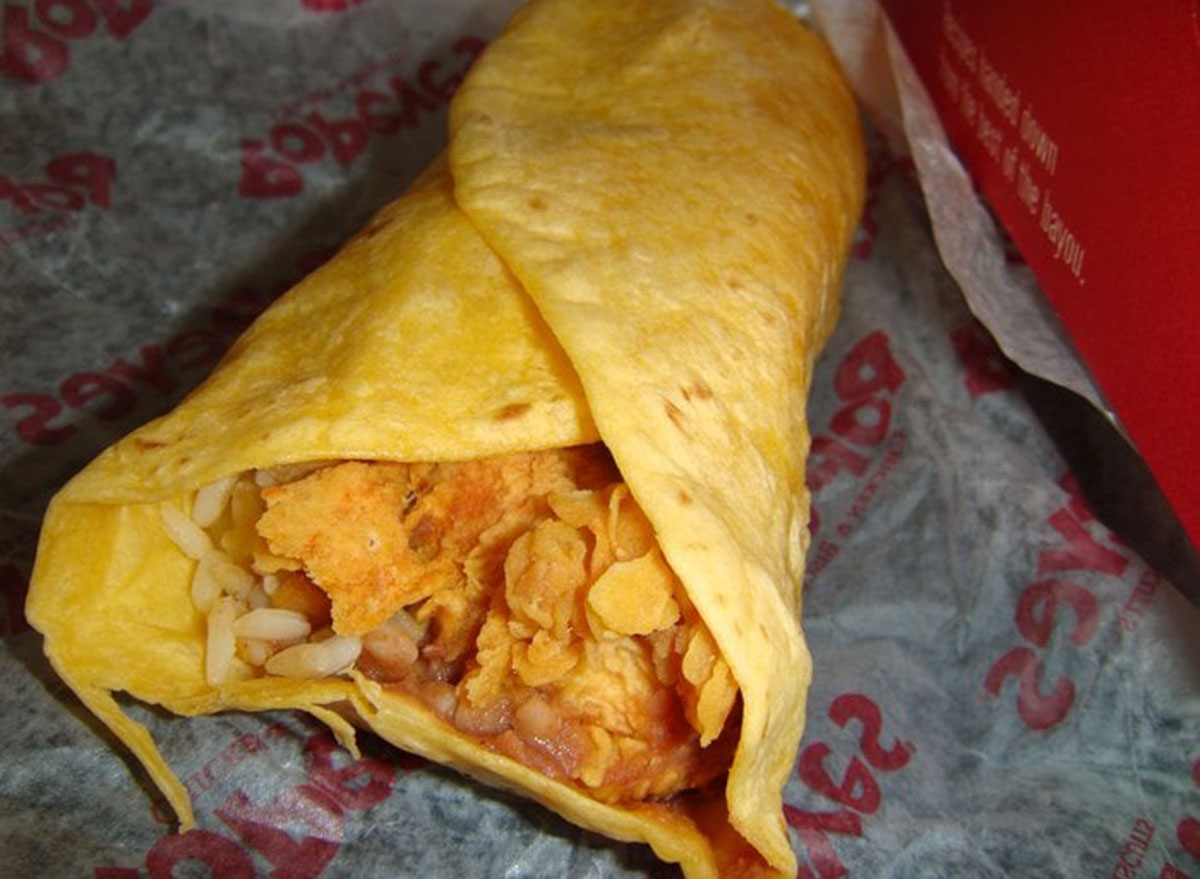 healthiest restaurant dish popeyes loaded chicken wrap