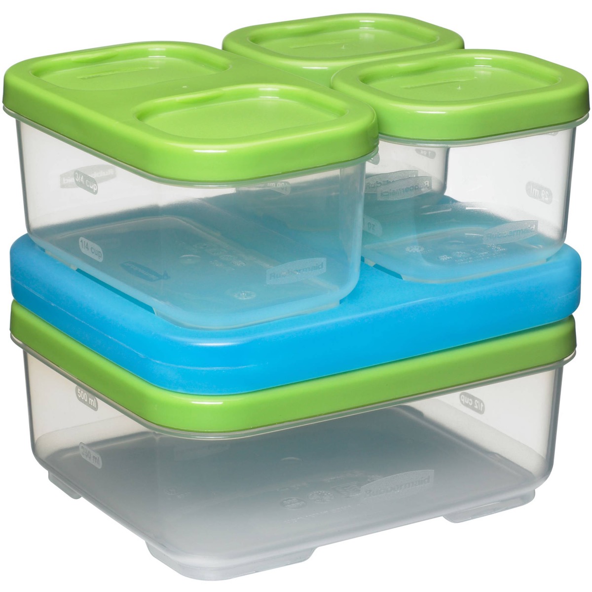 Rubbermaid Storage Containers, Easy Find Lids, Teal, 3 cup, Flex & Seal,  Leak Proof Lids, Food Storage Set, Clear Meal Prep Flex Containers, 3 Piece