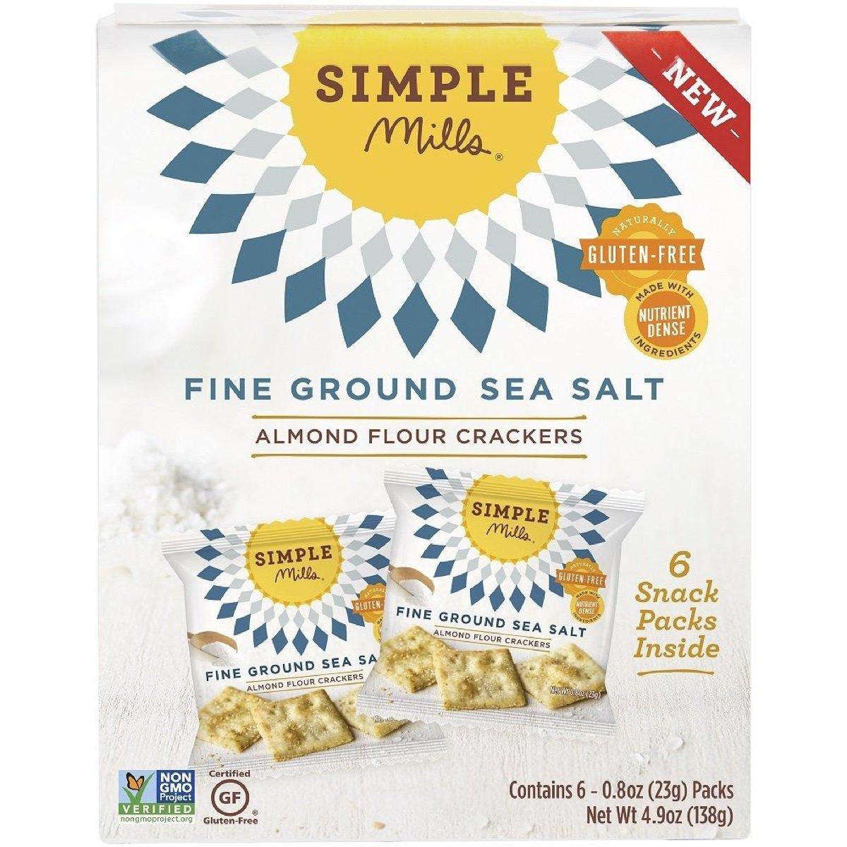 Simple Mills almond flour sea salt crackers, gluten-free snacks