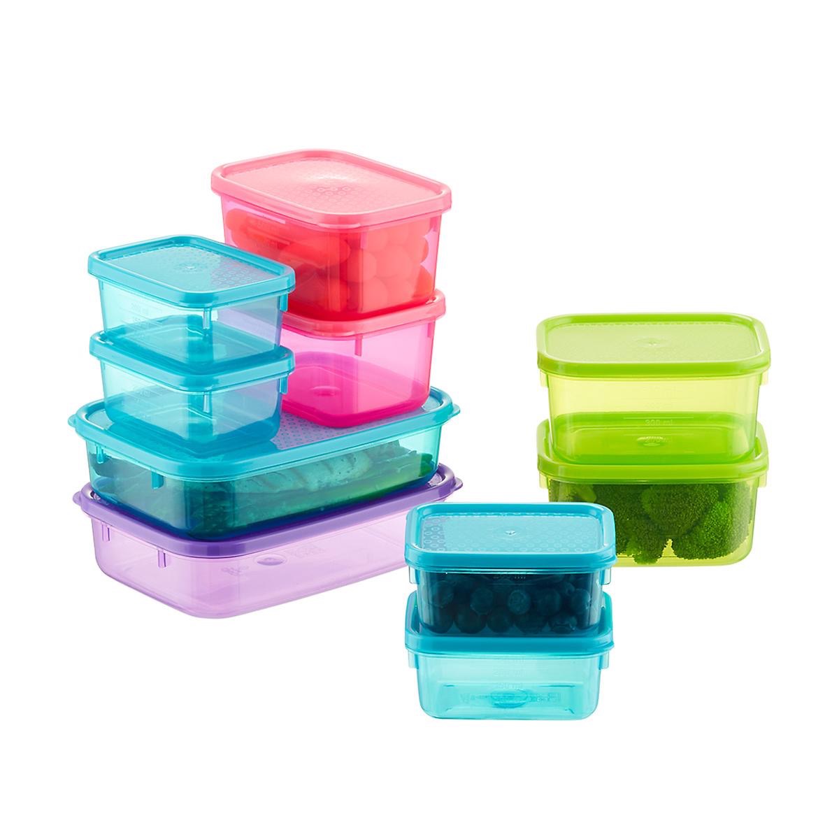 brightly colored food prep containers, cheap meal prep containers