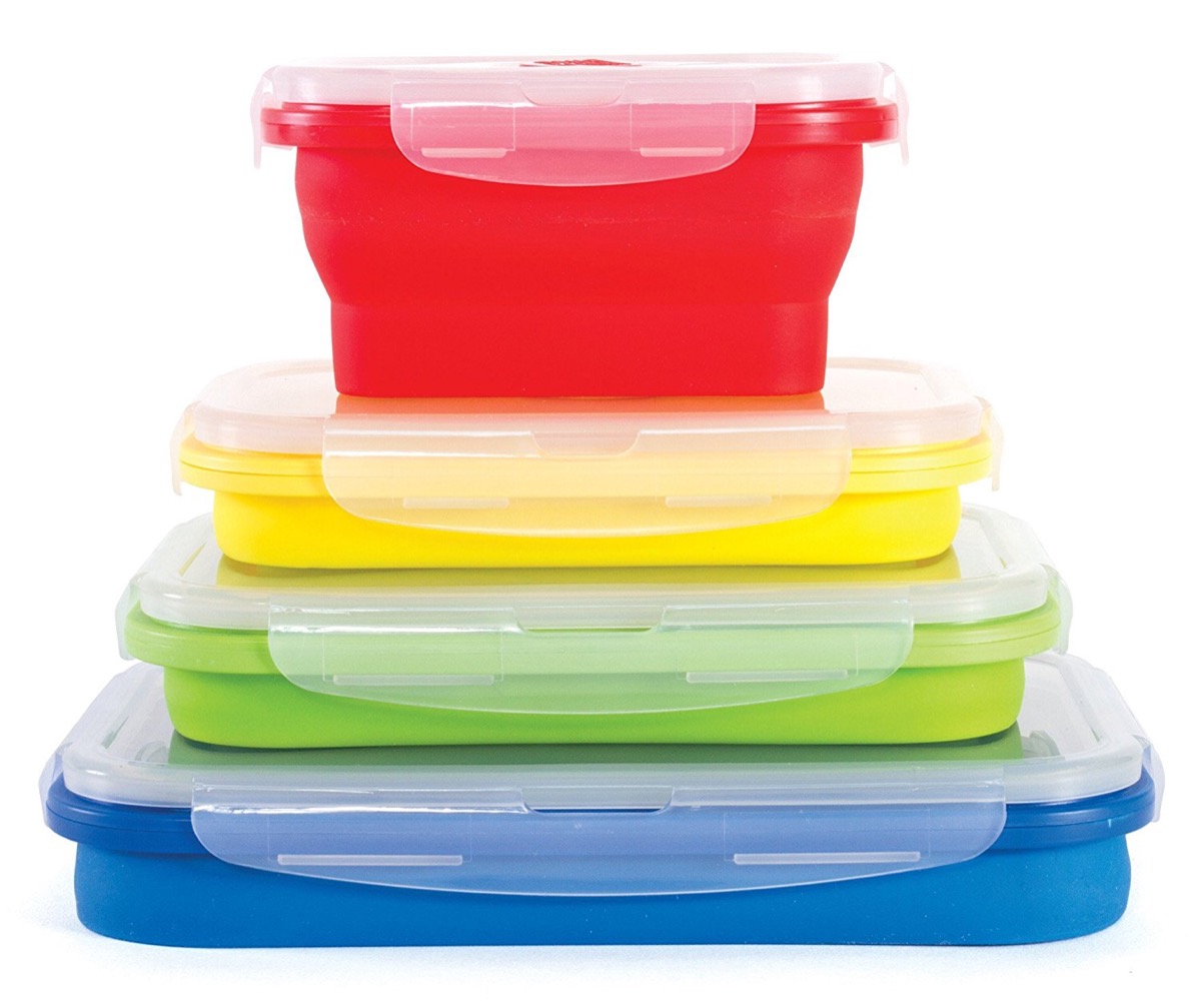 brightly colored plastic containers, cheap meal prep containers
