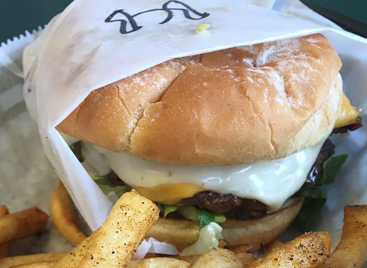 bacon cheeseburger from tommys burger stop best burger in alaska