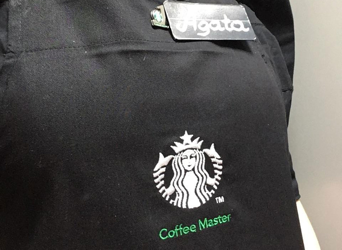 Starbucks black coffee master apron