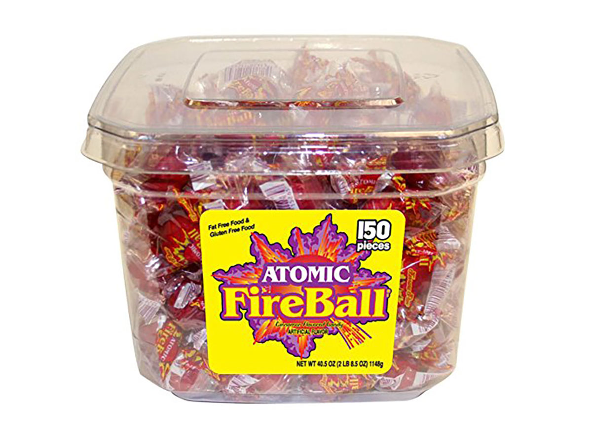 tub of atomic fireball candy
