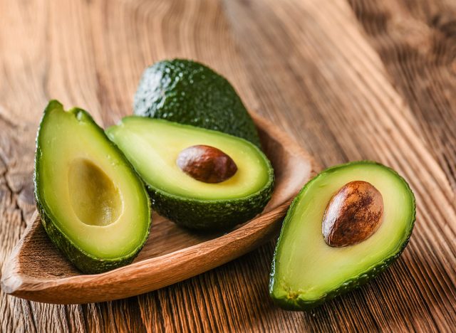 avocado halves in bowl